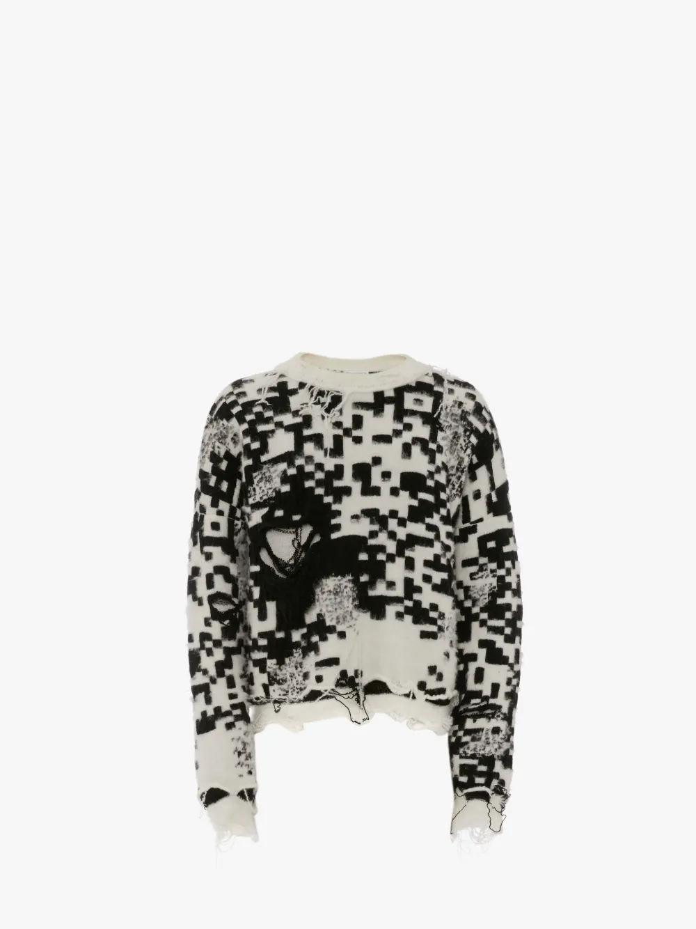 Jw Anderson Qr-code Knit Jumper In White