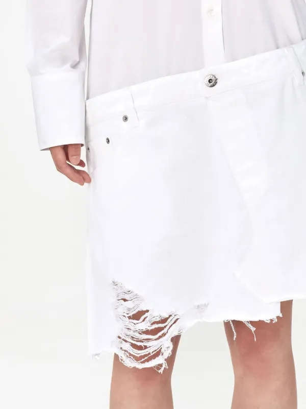 【送料&関税込】J.W. Anderson White Poplin Shirt Dress JW Anderson Deconstructed cotton poplin shirt dress JW Anderson