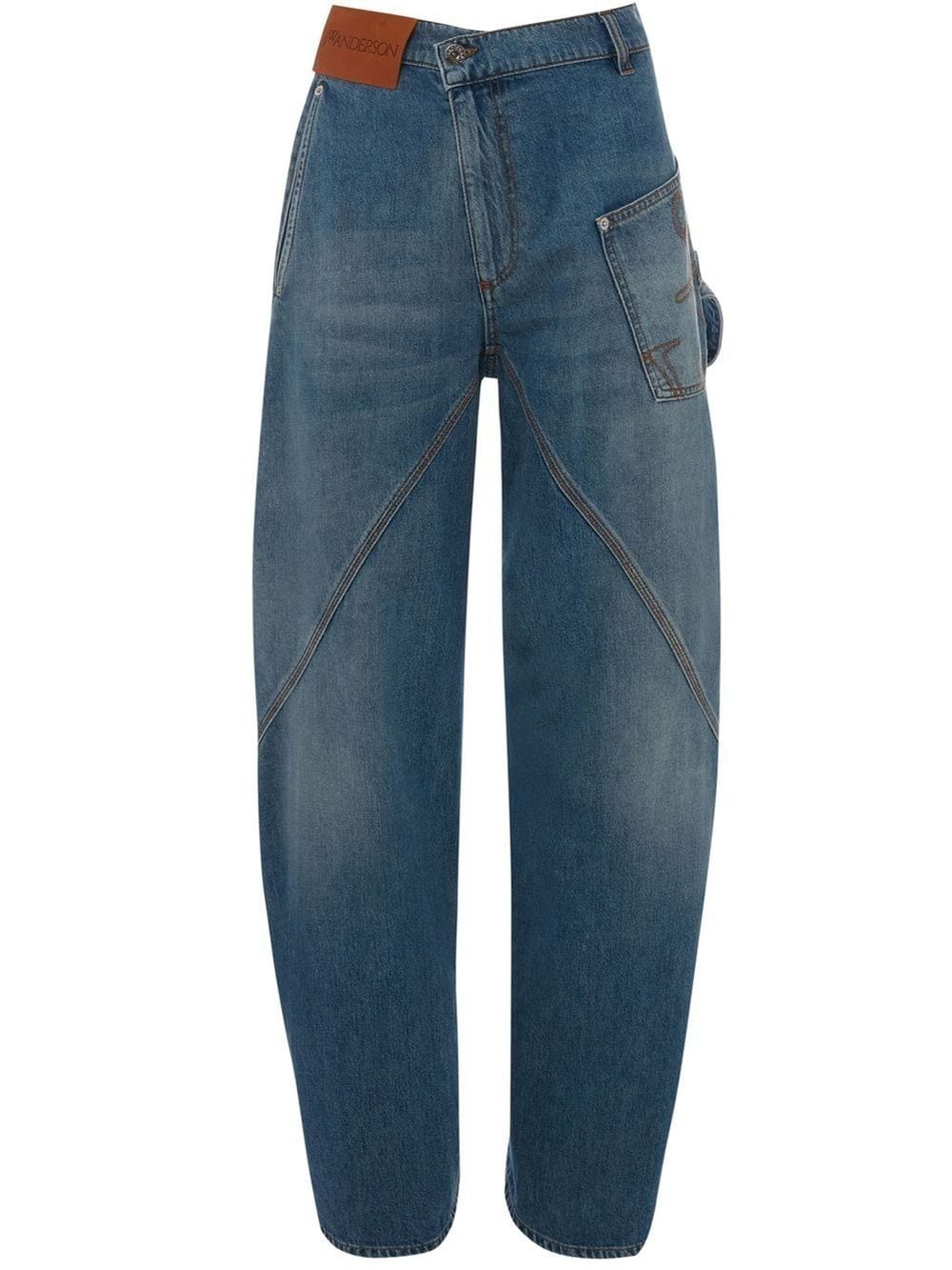 Jw Anderson Oversized Twisted Wide-leg Jeans In Blue