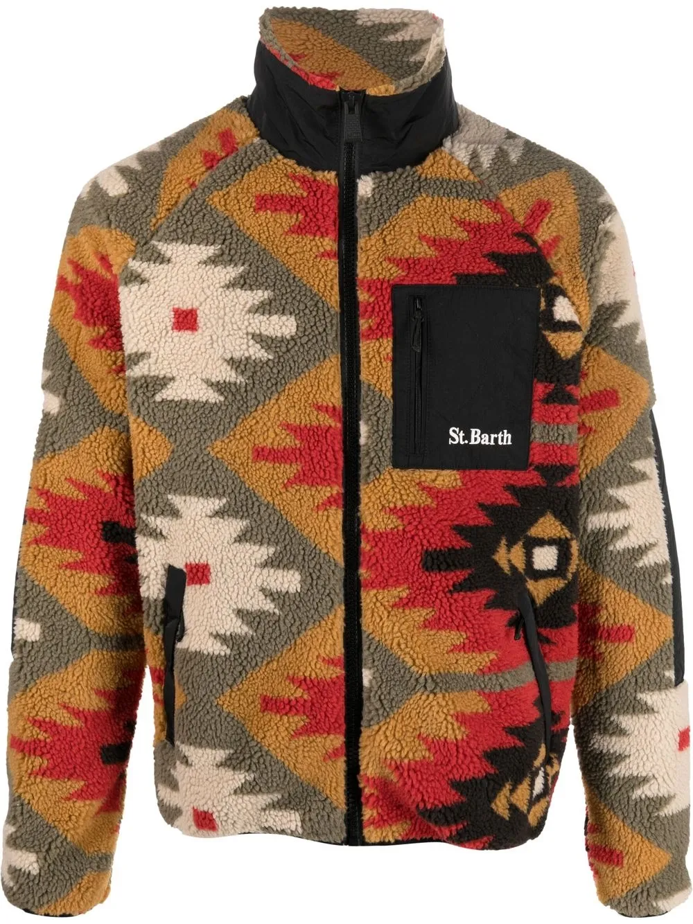 

MC2 Saint Barth Keystone geometric-print fleece jacket - Marrón