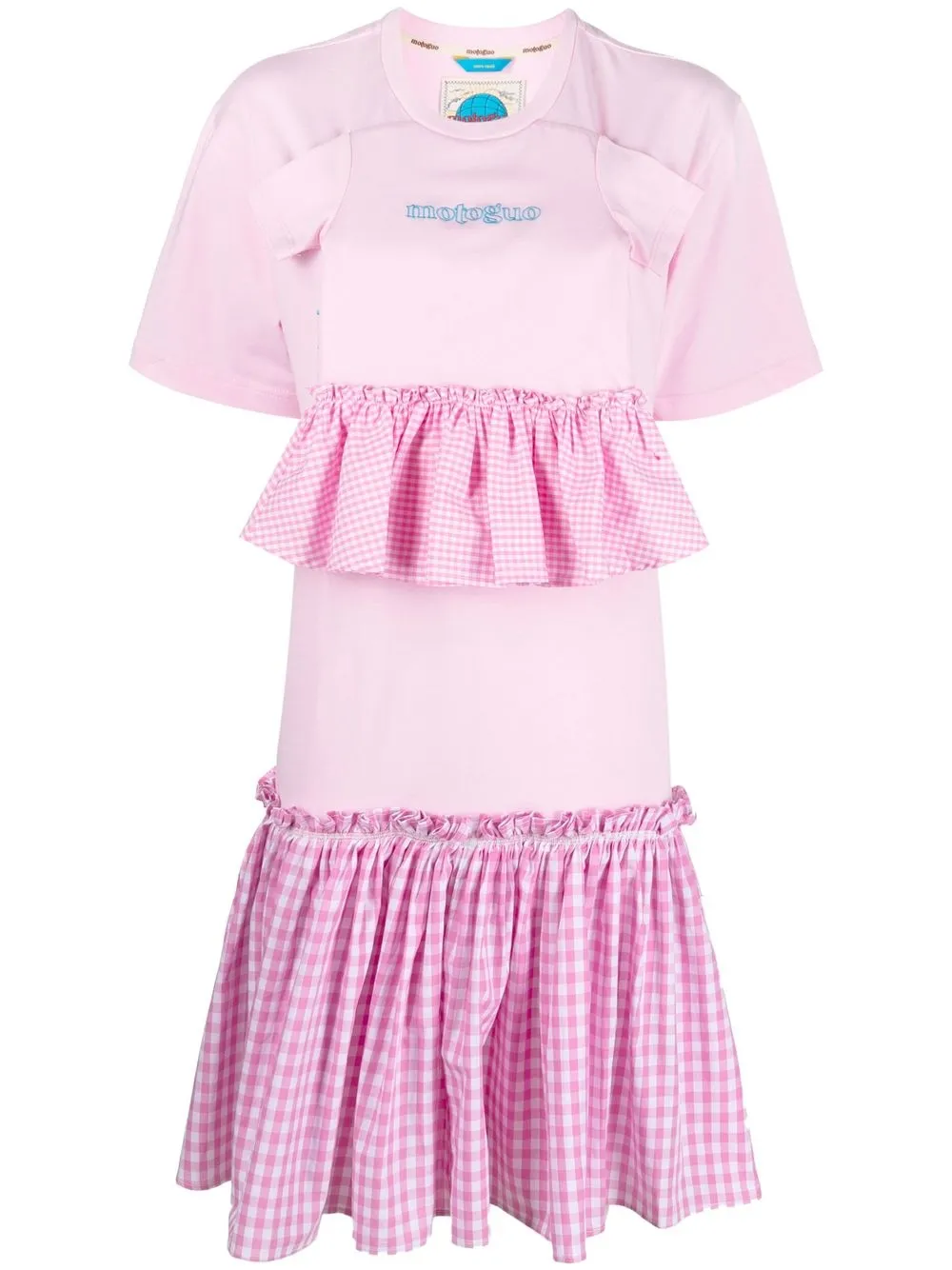 

MOTOGUO vestido con ribete de volantes - Rosado