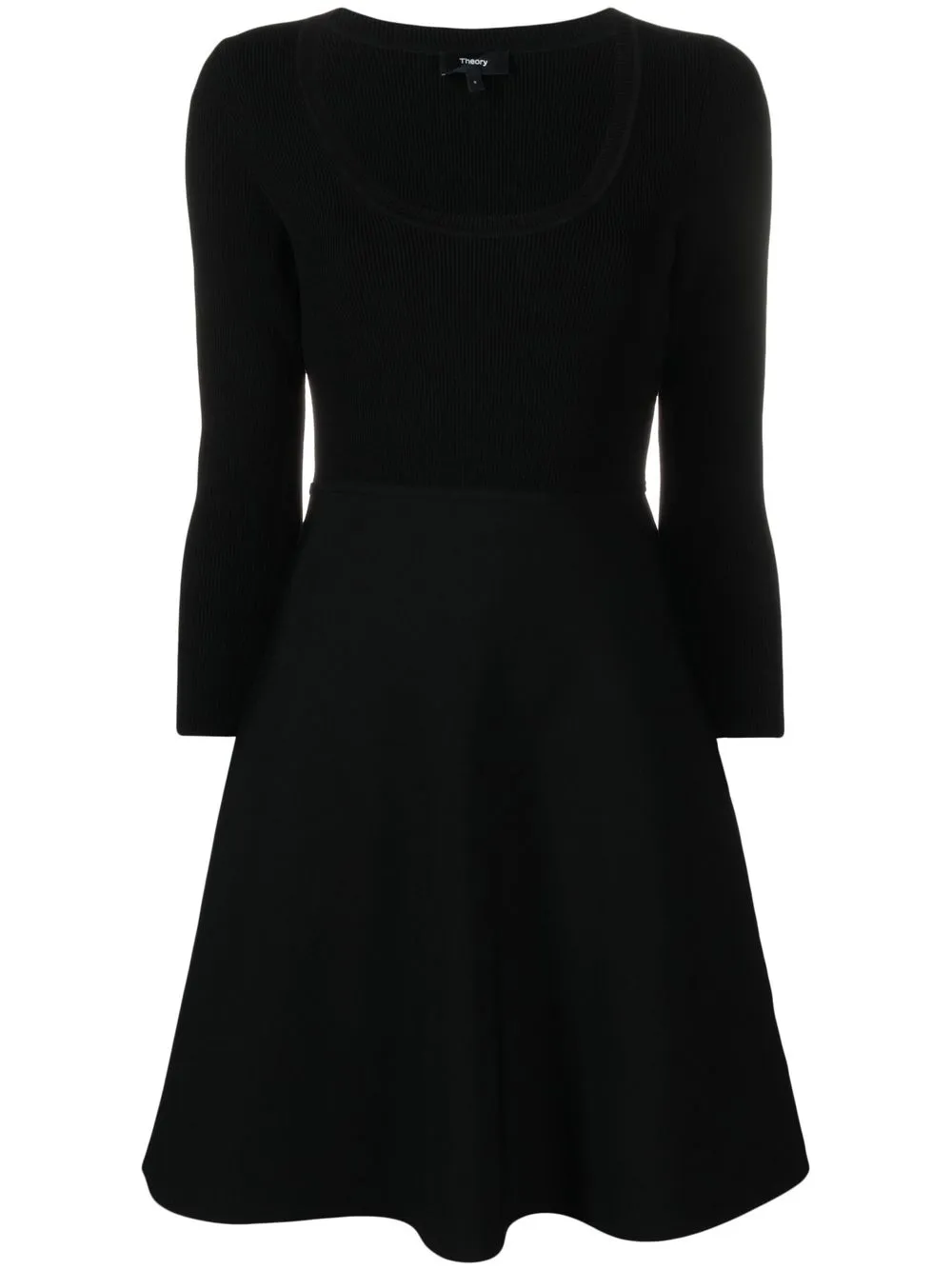 

Theory vestido corto con cuello redondo - Negro