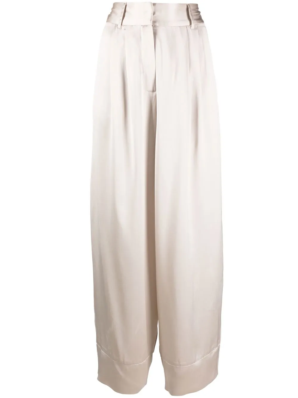 

By Malene Birger high-waisted satin trousers - Neutrals