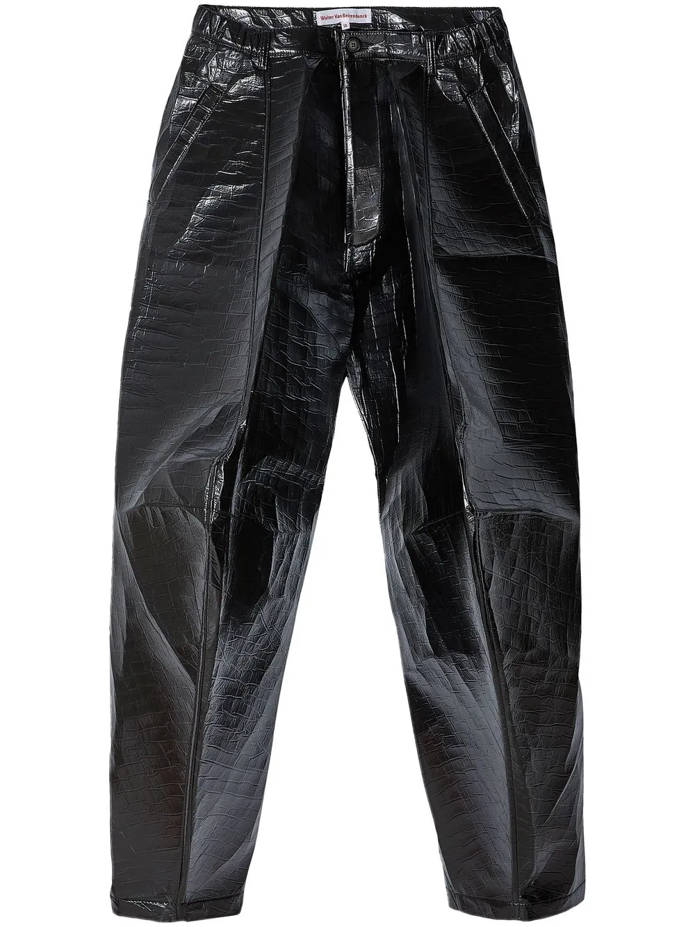

Walter Van Beirendonck crocodile-embossed tapered trousers - Black