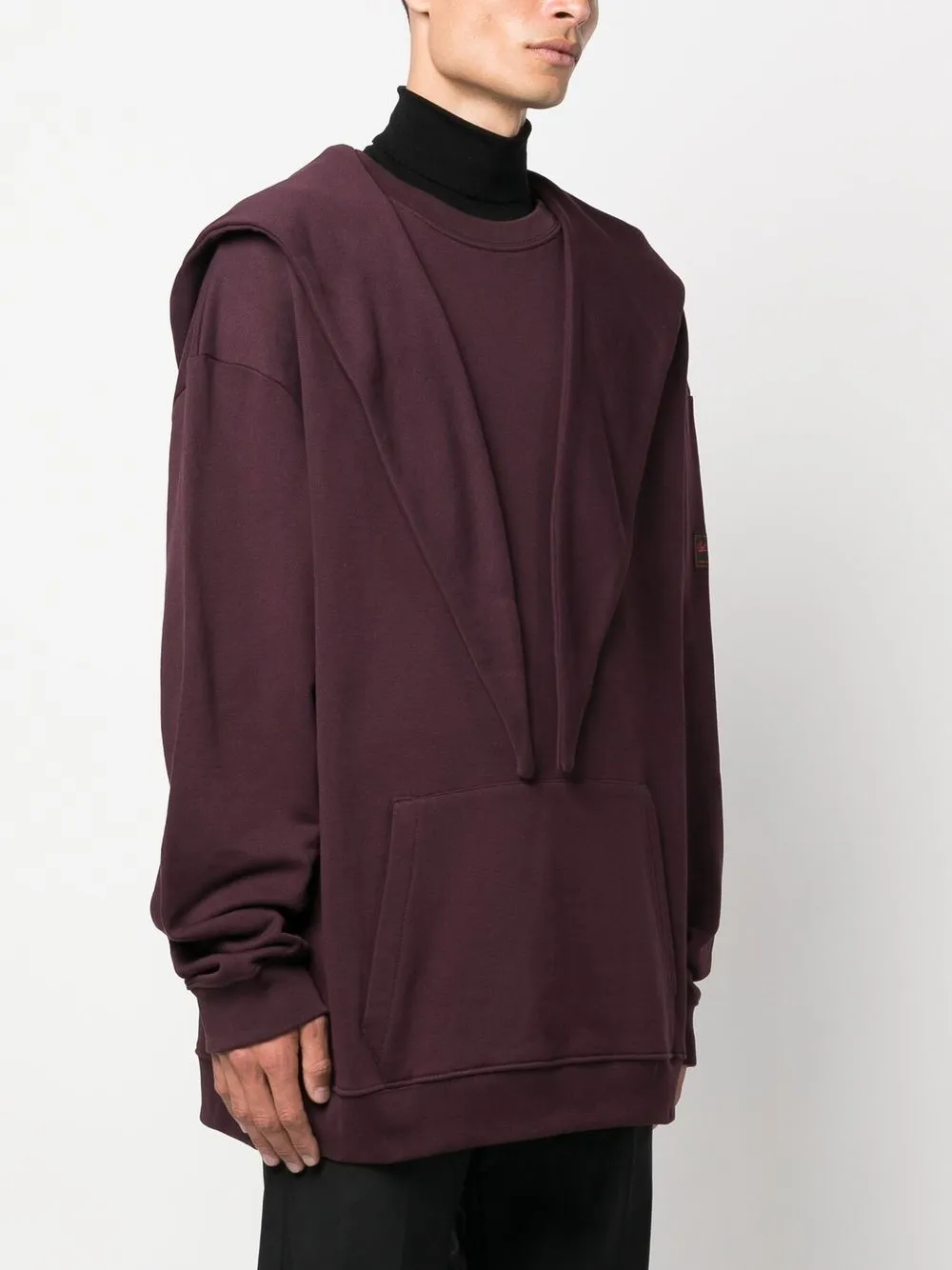Raf Simons Regular Fit Hoodie With Knot In Purple