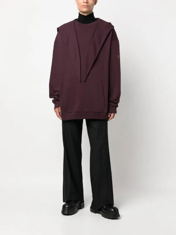 Raf Simons Deconstructed Cotton Hoodie | Purple | FARFETCH