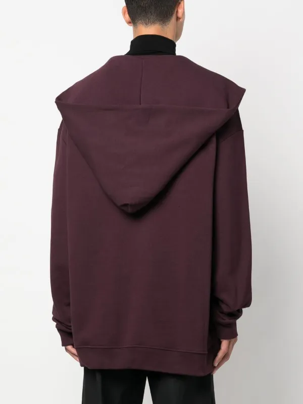 Raf Simons Deconstructed Cotton Hoodie | Purple | FARFETCH