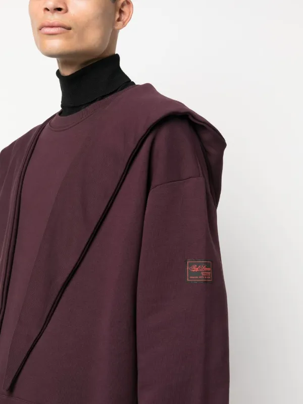Raf Simons Deconstructed Cotton Hoodie | Purple | FARFETCH