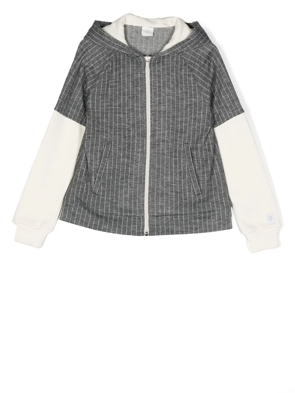 

Eleventy Kids contrast-panel zip-up hoodie - Grey