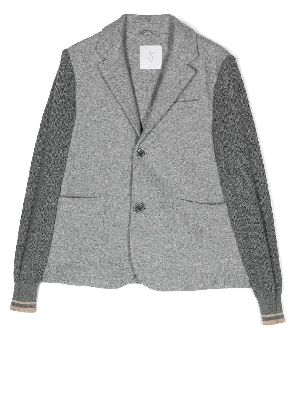 

Eleventy Kids contrasting-sleeves single-breasted blazer - Grey