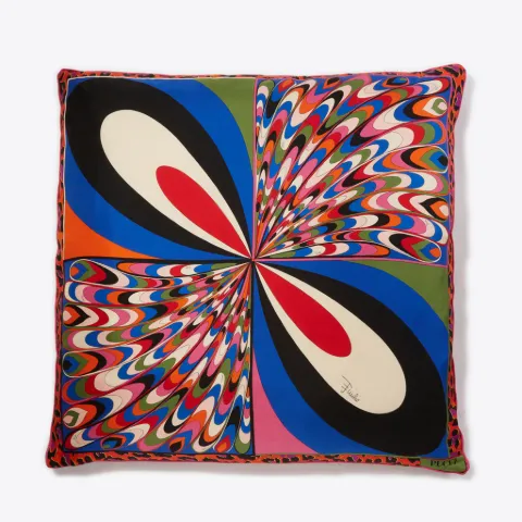 Patchwork-Print Silk-Twill Cushion