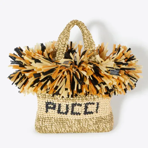 Medium Fringe-Trim Logo Tote Bag