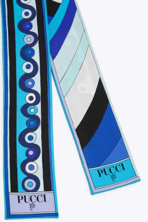 Iride-Print Silk-Twill Scarf in blue | PUCCI