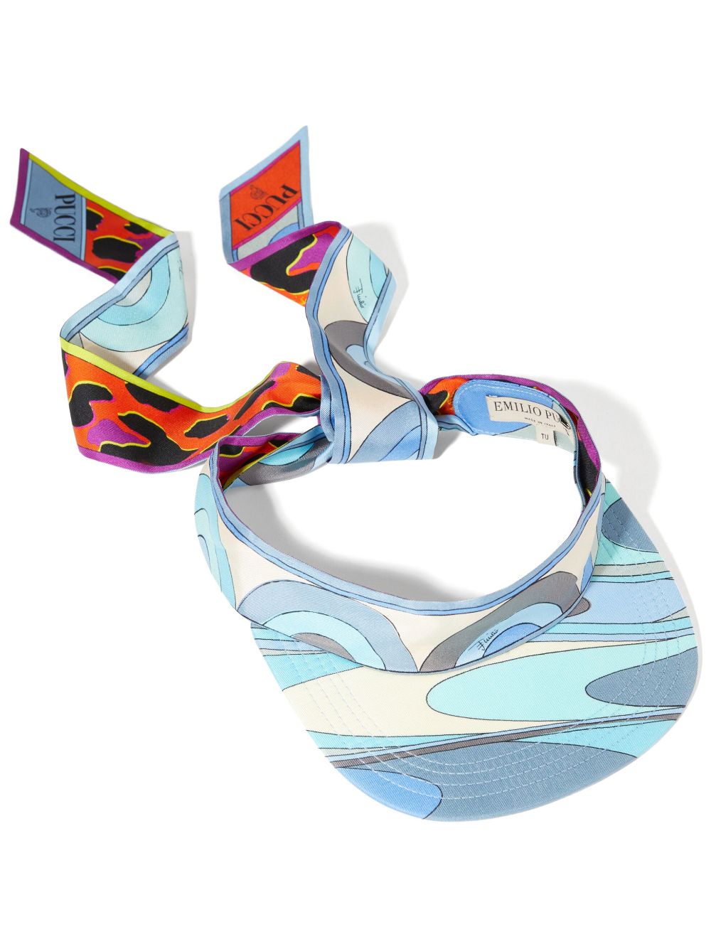 Pucci Abstract-print Silk Visor Hat In Blue