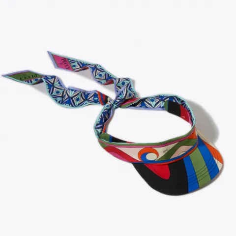 Moire-Print Silk-Twill Visor