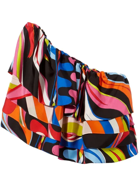 PUCCI - Fiamme-print silk blouse