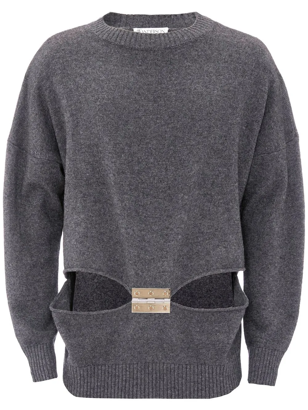 

JW Anderson hinge-embellished cut-out jumper - Grey