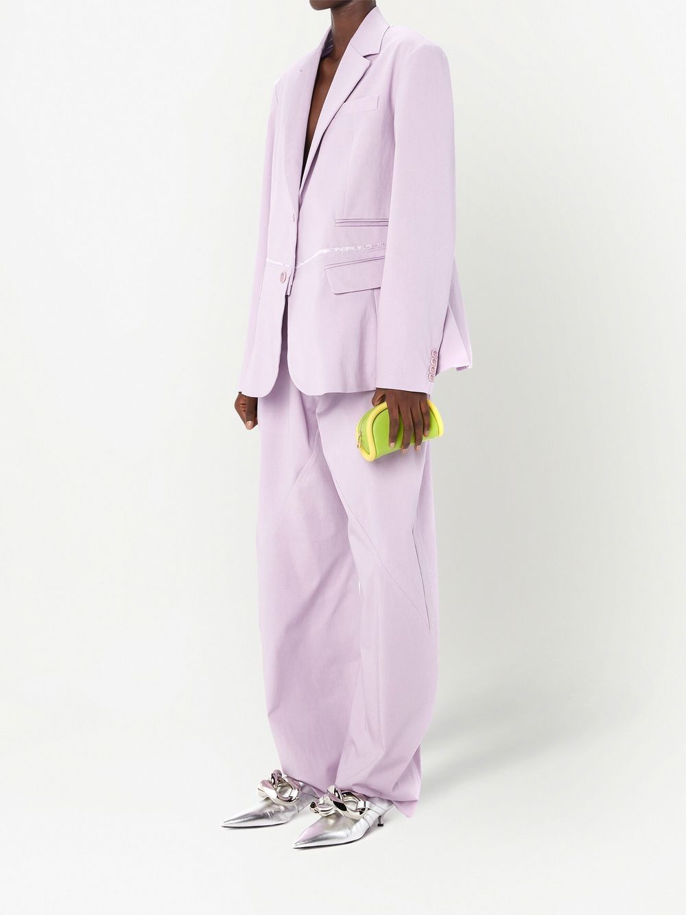 Shop Jw Anderson Off-centre Tapered Trousers In Purple