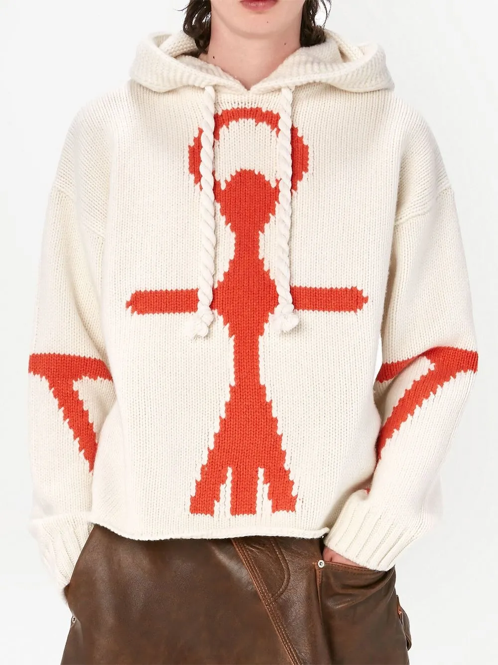Jw Anderson Anchor Logo-detail Hoodie In White