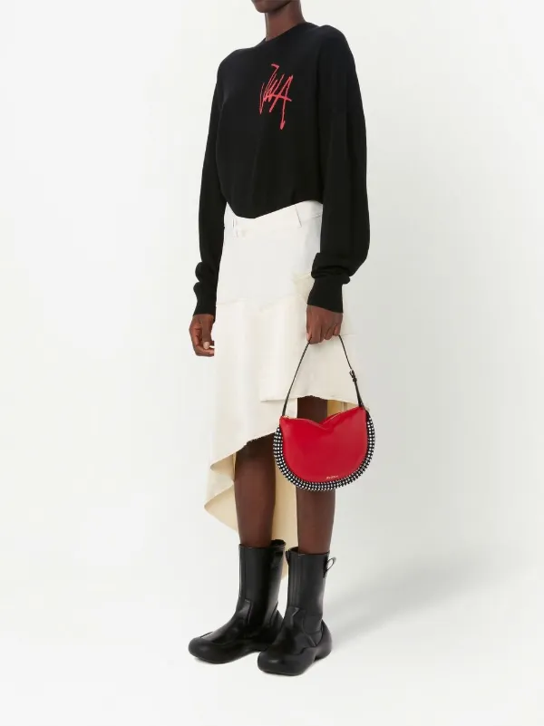 JW Anderson Asymmetric Midi Skirt | White | FARFETCH JO