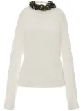 JW Anderson chain-embellished cold-shoulder top - White