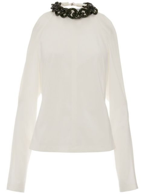 JW Anderson chain-embellished cold-shoulder top Women