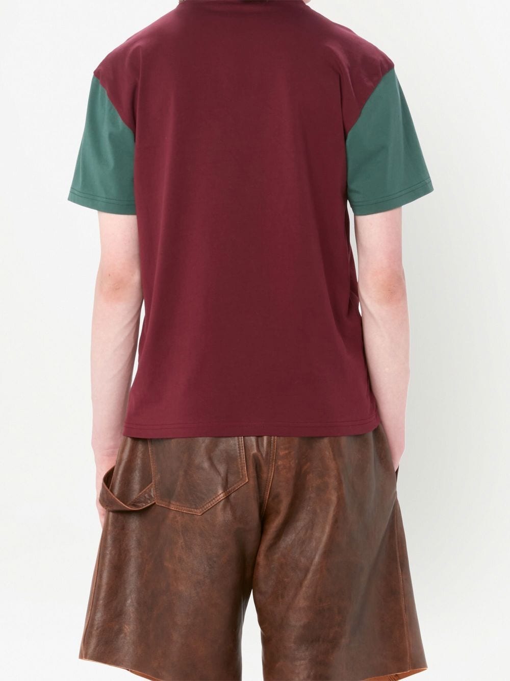 Shop Jw Anderson Anchor-patch Contrast-sleeves T-shirt In Red