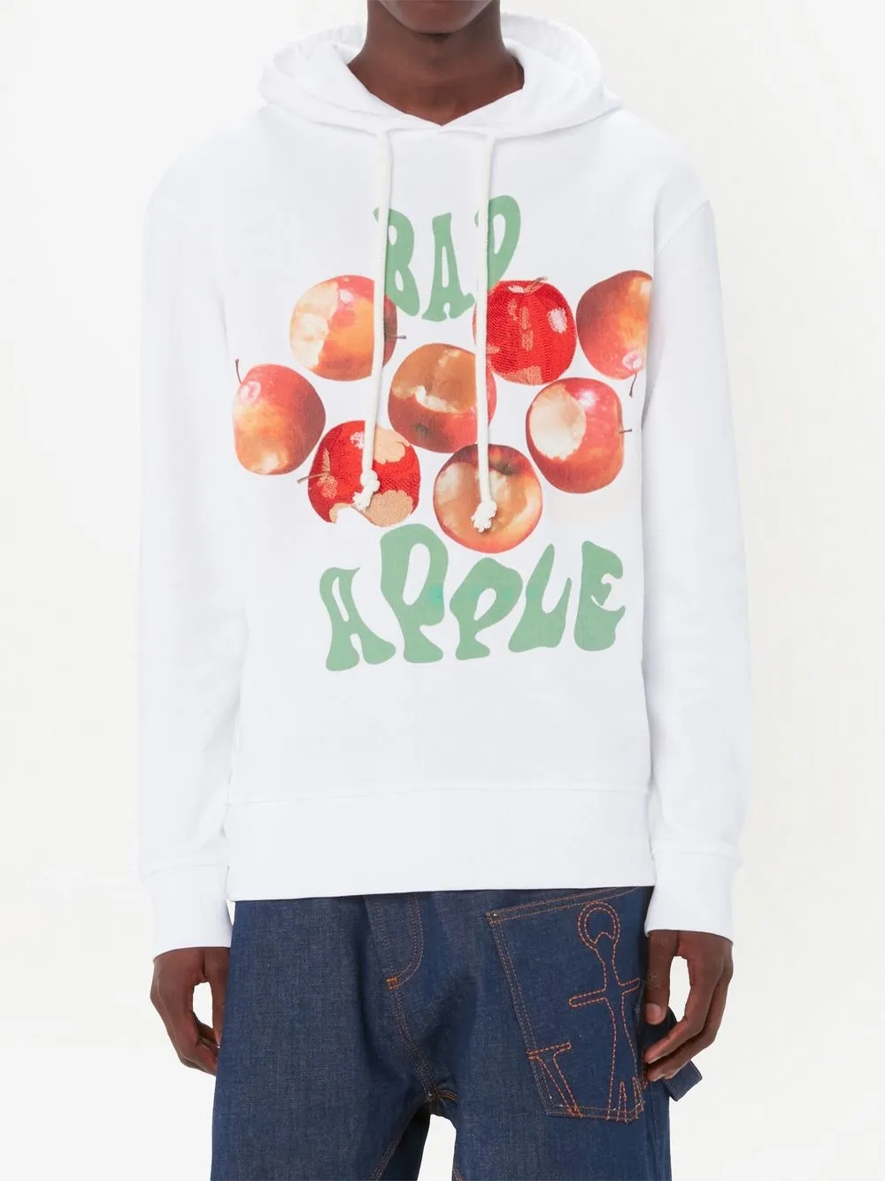 Shop Jw Anderson Bad Apple Hoodie In White