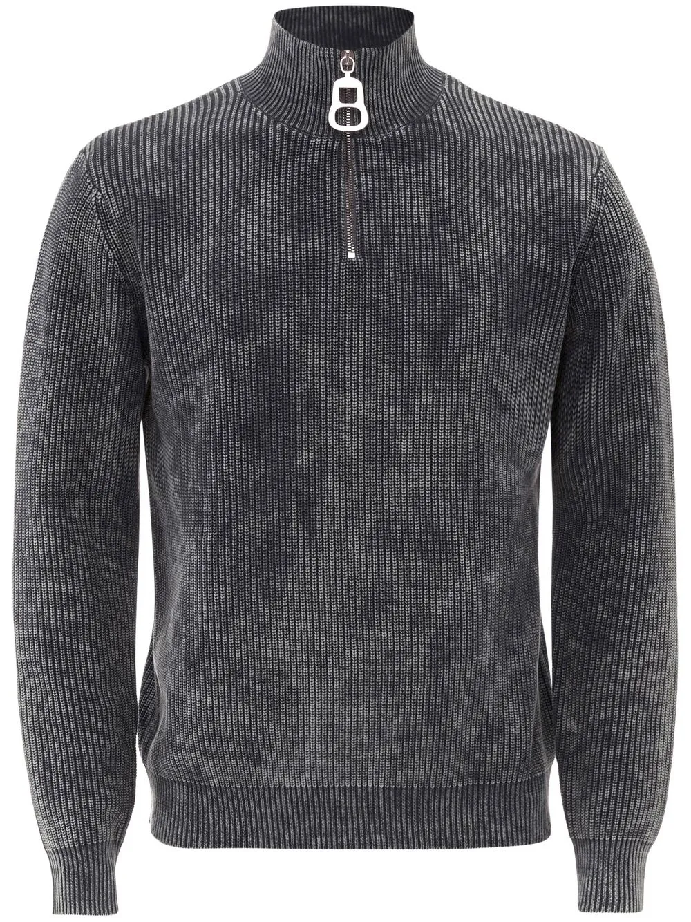 

JW Anderson Half-Zip ribbed-knit sweatshirt - Grey