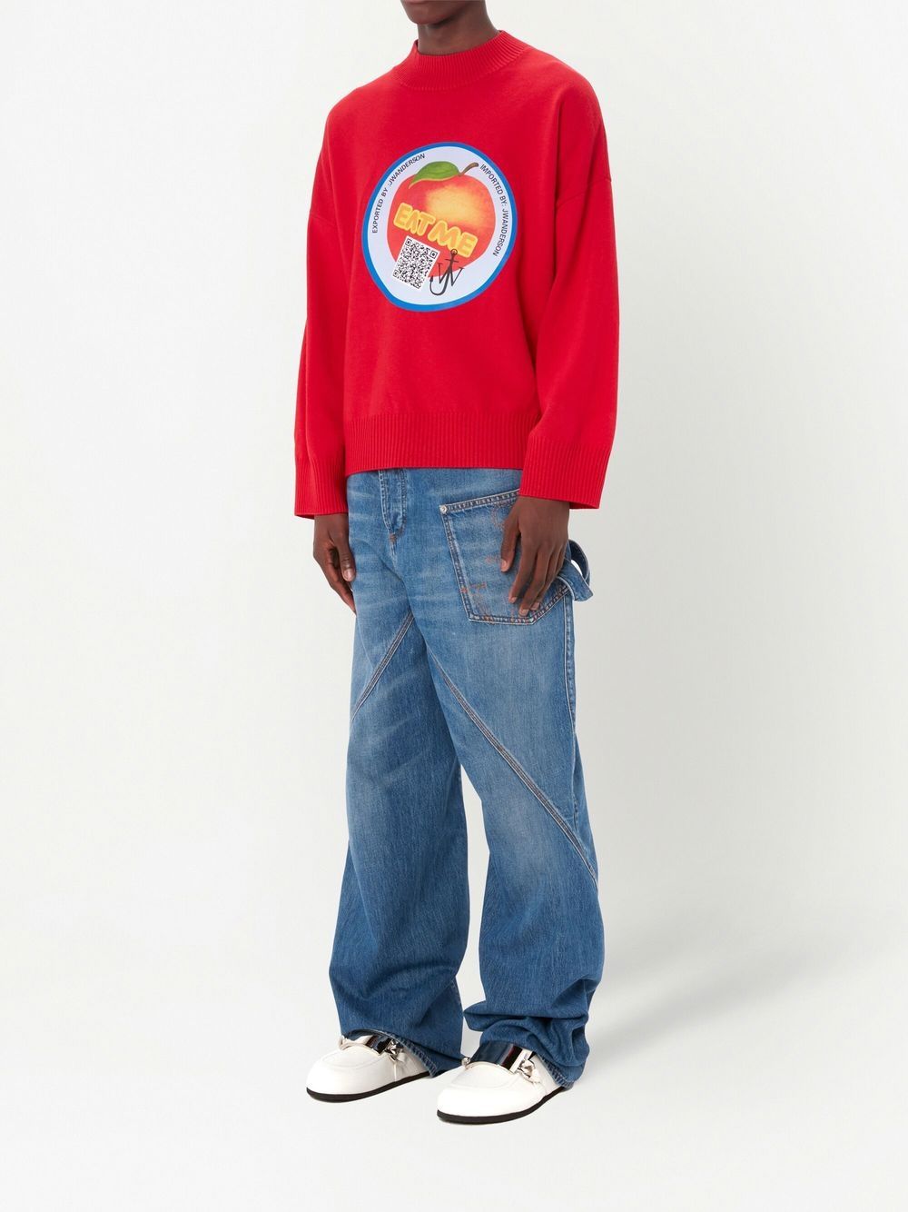 Shop Jw Anderson Eat Me Graphic-print Jumper In Red