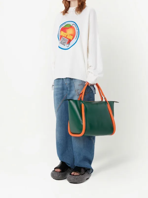 JWアンダーソン ニットフード JW Anderson Eat Me プリント セーター | ホワイト | FARFETCH JP