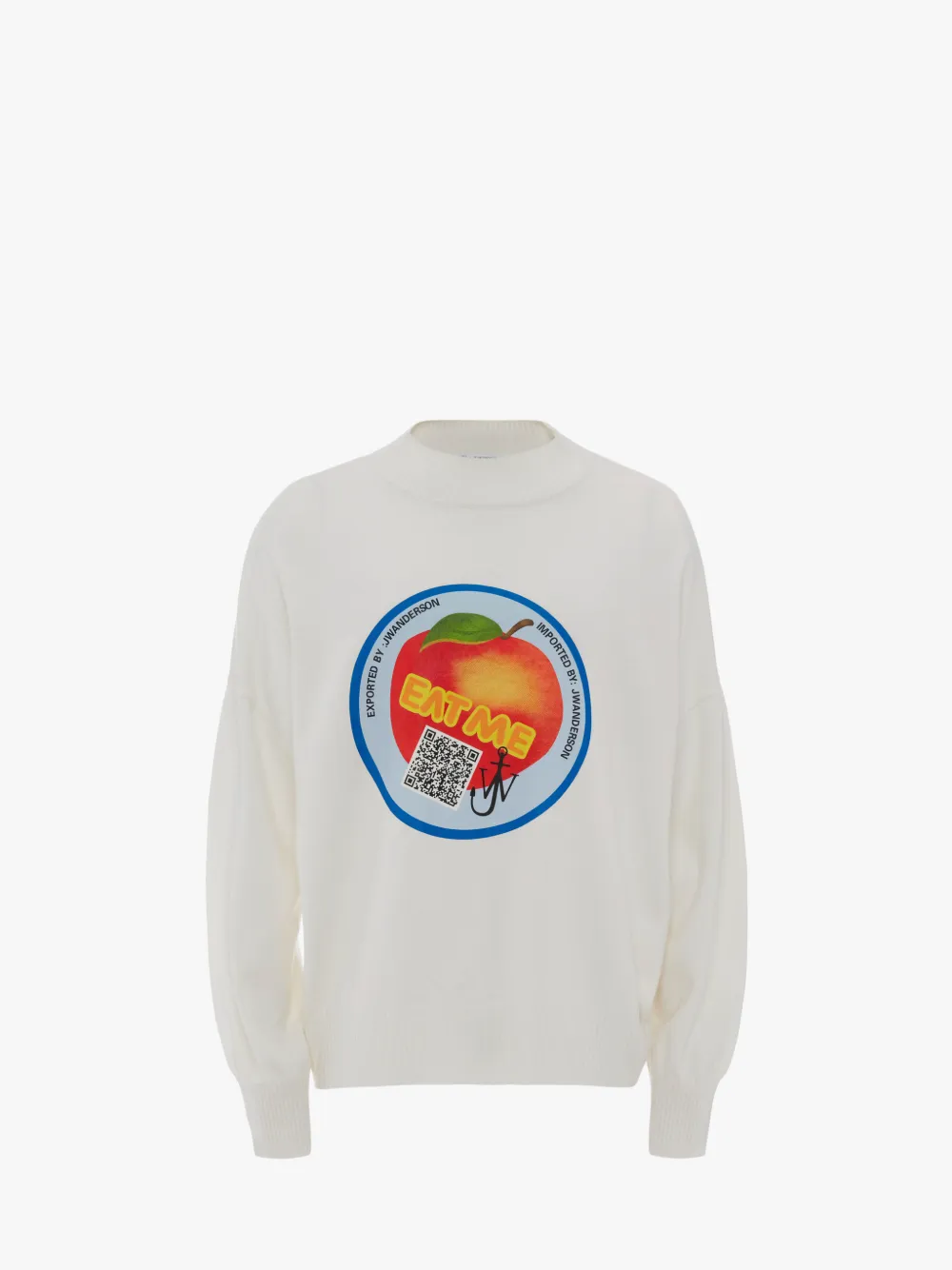 Jw Anderson Eat Me Print Knit Jumper In White