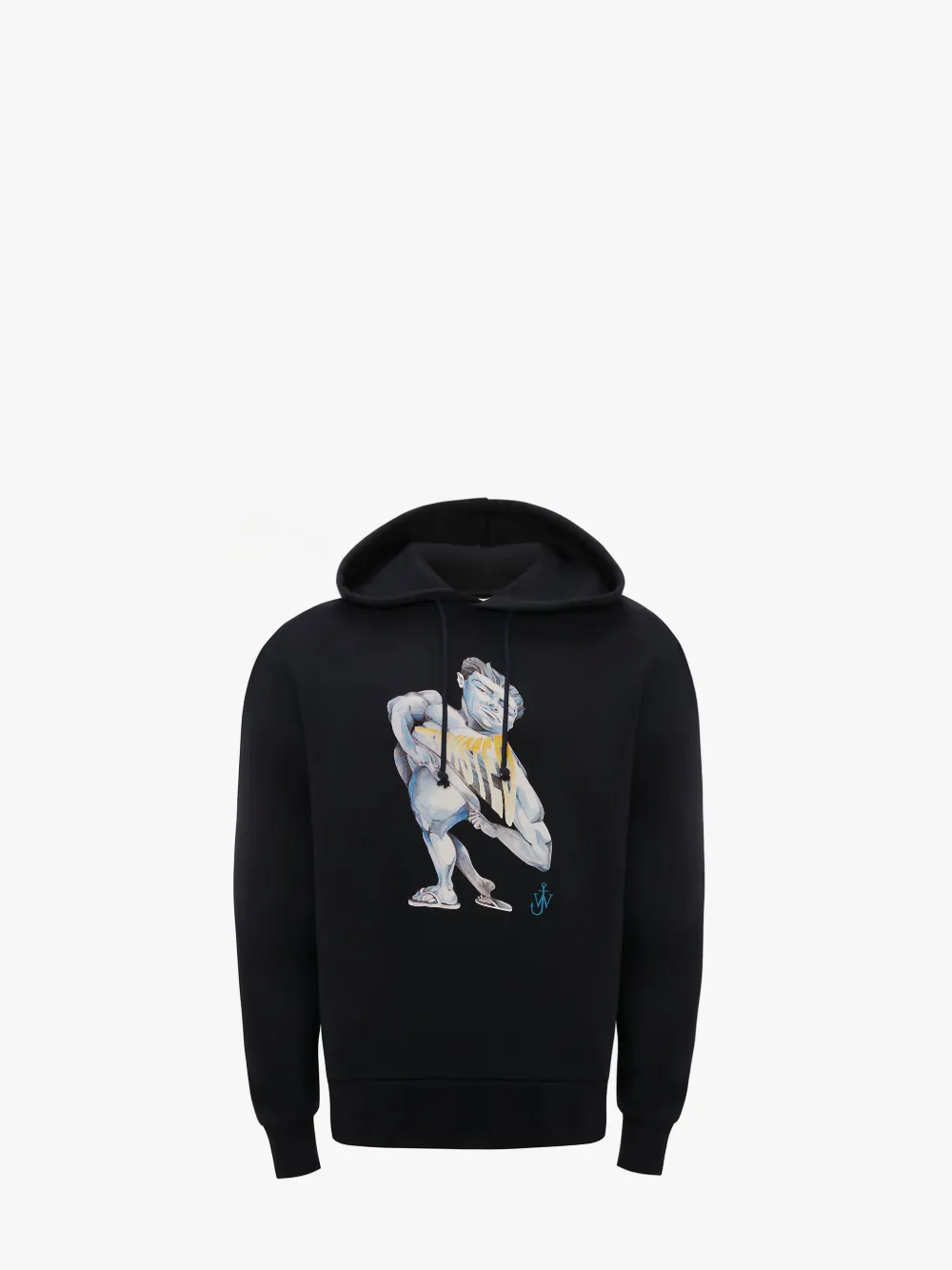 Jw Anderson Graphic-print Pullover Hoodie In Blue