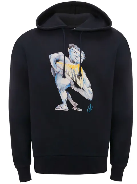 graphic-print pullover hoodie