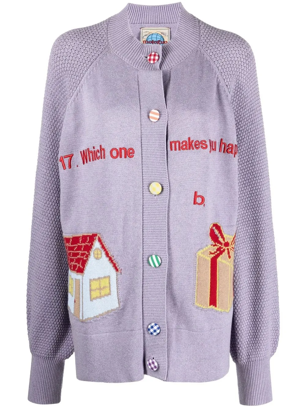 

MOTOGUO Which One embroidered cardigan - Purple