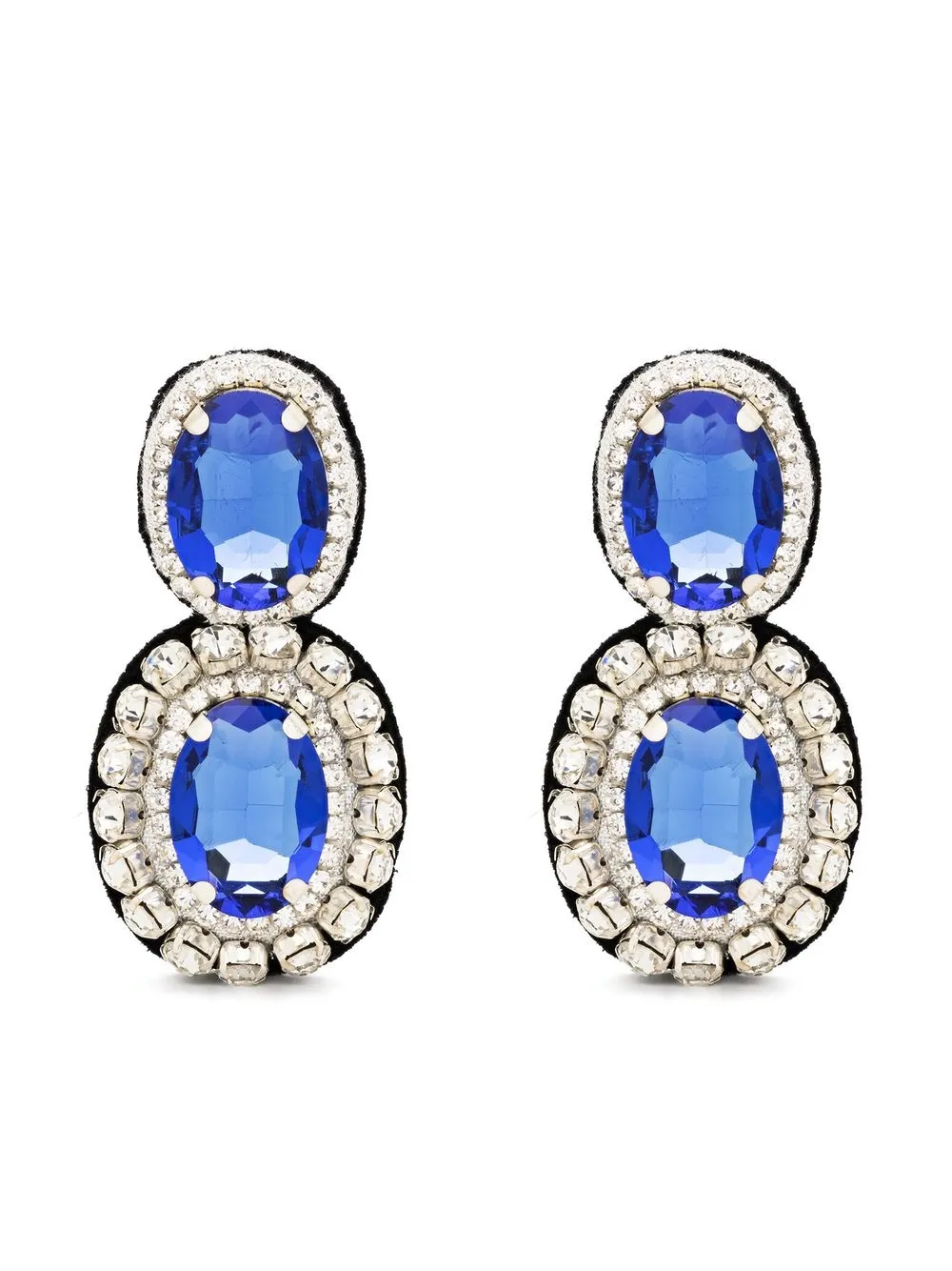 

David Koma crystal-embellished drop earrings - Blue