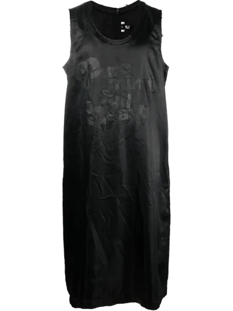 Black Comme Des Garçons slogan-print longline tank top
