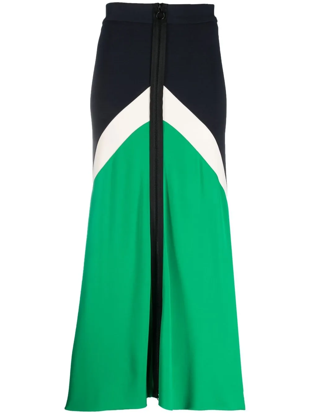 VICTORIA BECKHAM COLOUR-BLOCK A-LINE SKIRT