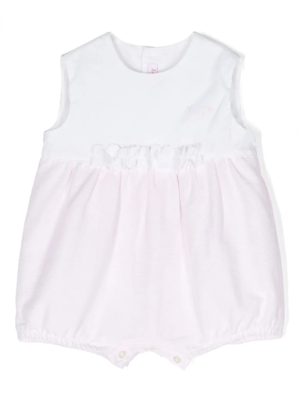 

Il Gufo flower-appliqué romper - White