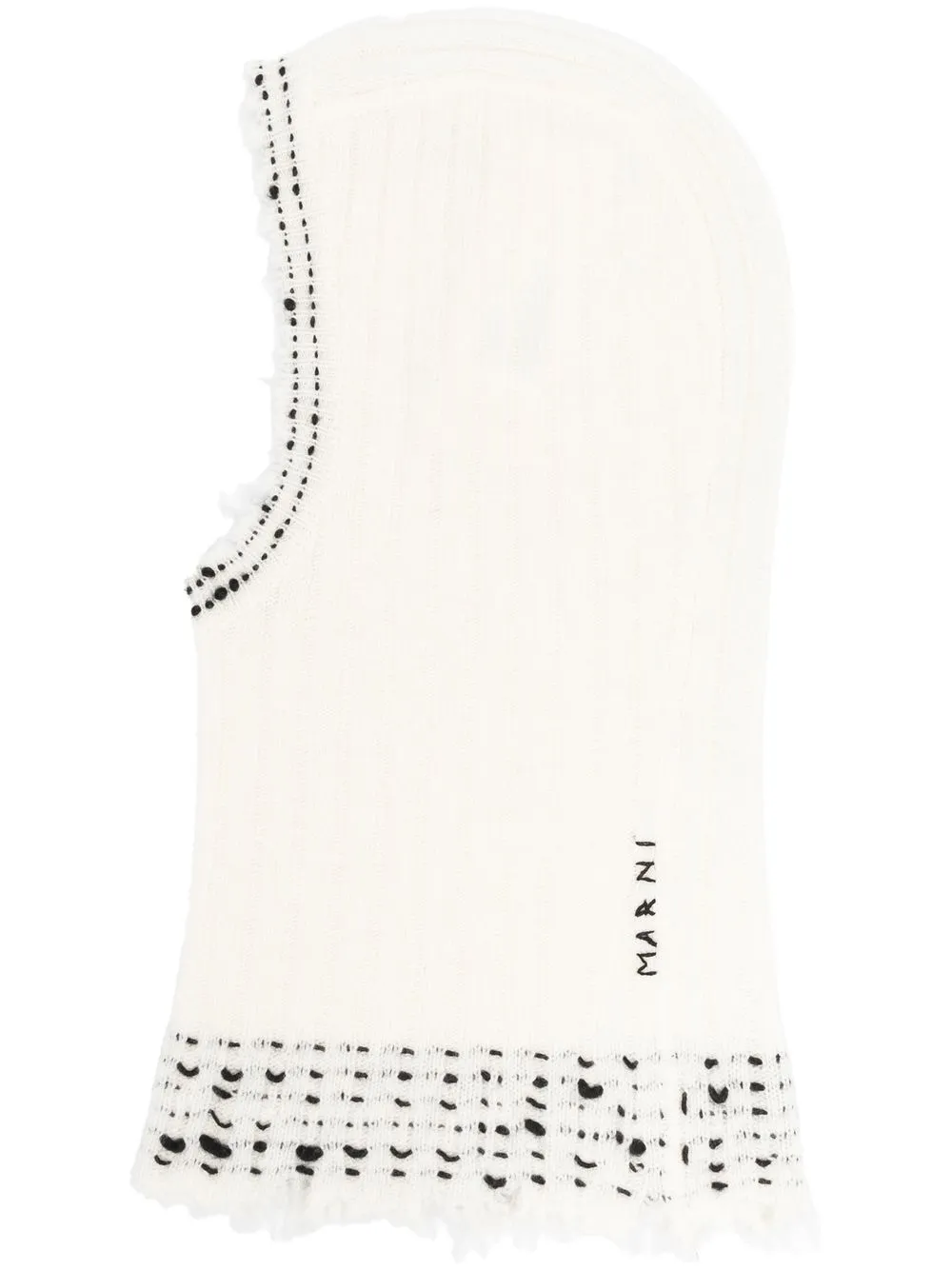 

Marni embroidered-logo knit balaclava - White
