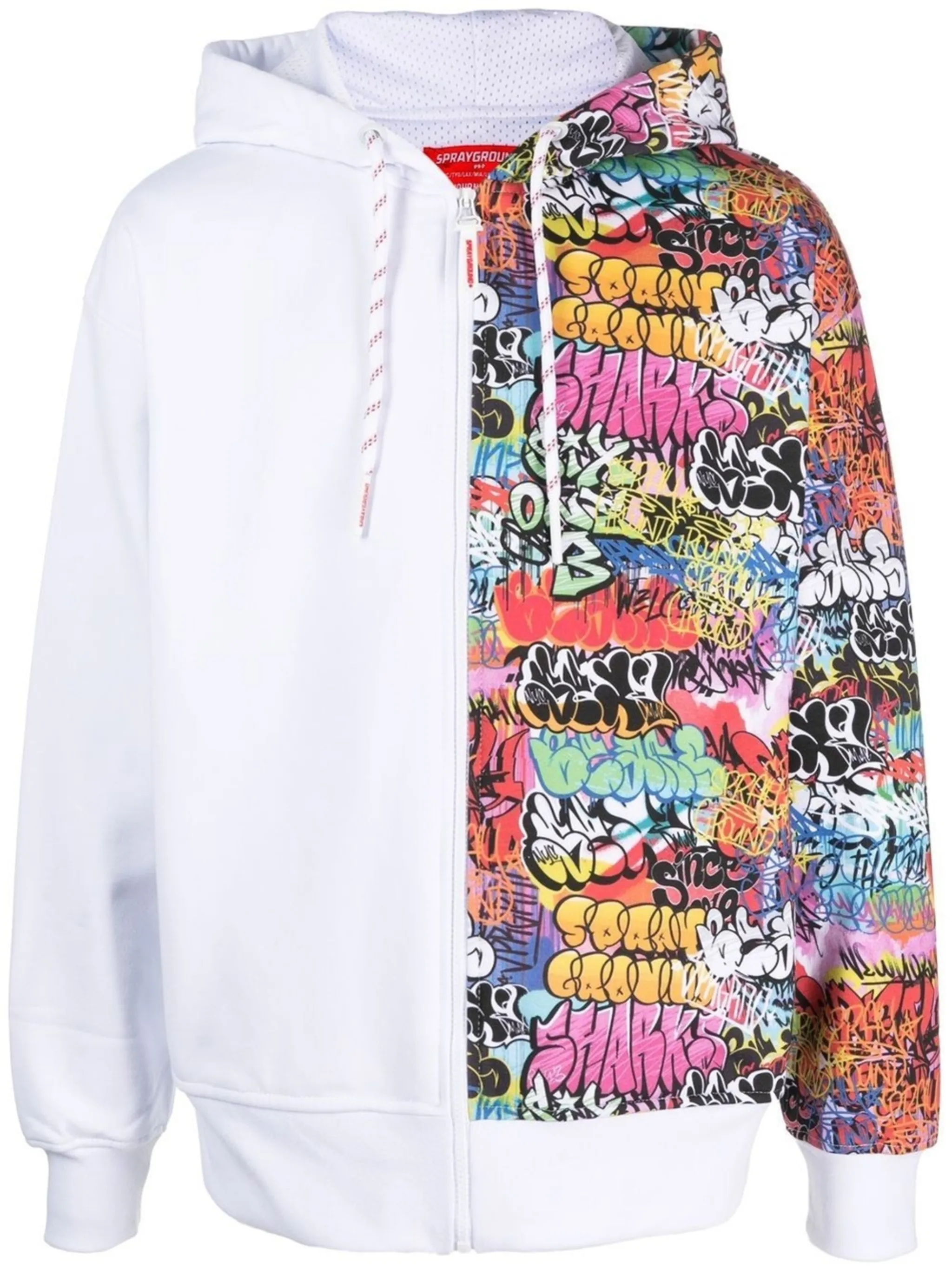 graffitipanelled zip hoodie Sprayground