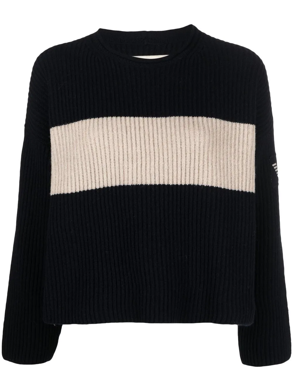 

Emporio Armani ribbed-knit colour-block jumper - Blue