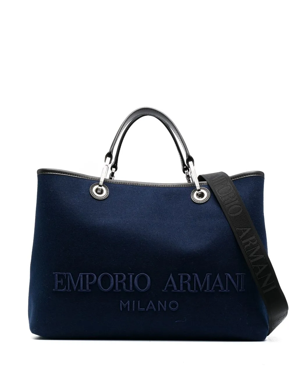 

Emporio Armani embroidered-logo tote bag - Blue