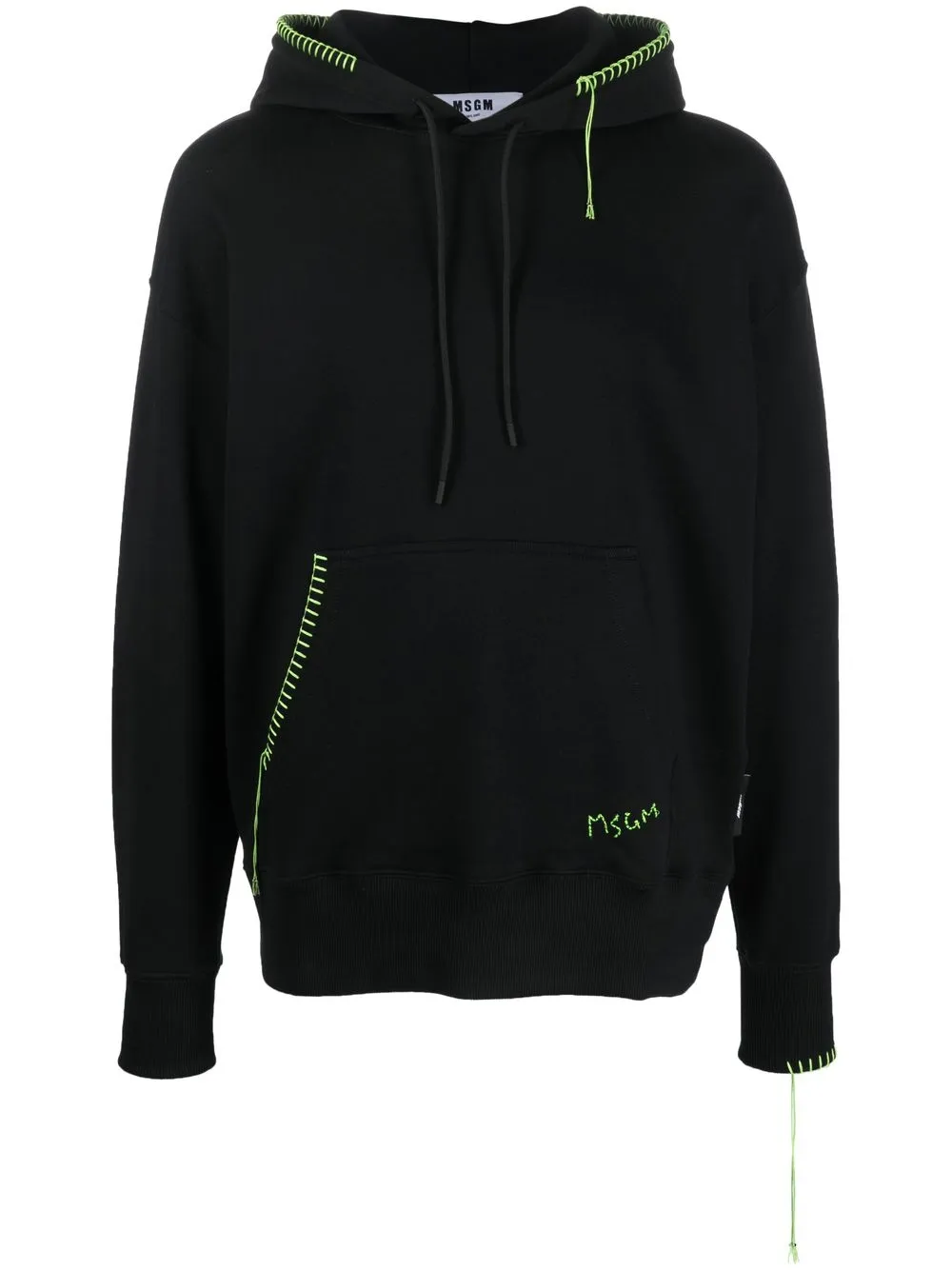 

MSGM hoodie con detalle sobrehilado - Negro