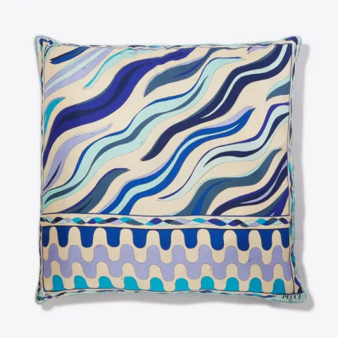 Patchwork-Print Silk-Twill Cushion