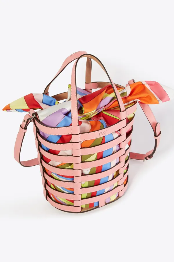Lido Large Bucket Bag in pink PUCCI
