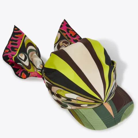 Patchwork-Print Silk-Twill Cap