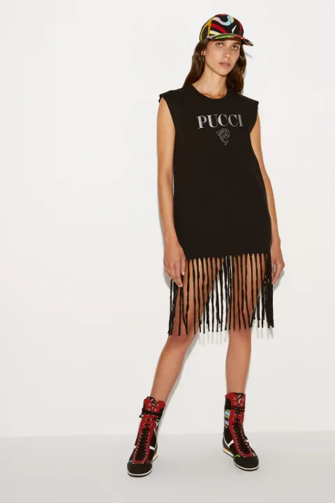 Logo-Print Cotton Mini Dress