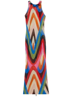 Emilio Pucci Abstract-Print Long-Sleeve Jersey Dress