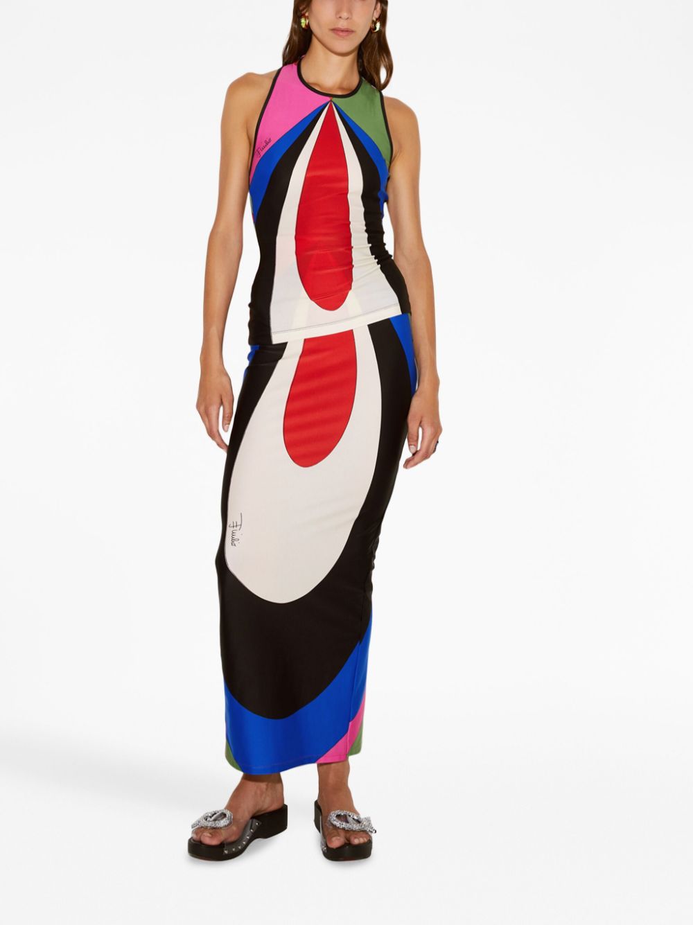 PUCCI abstract-print cut-out vest - Roze